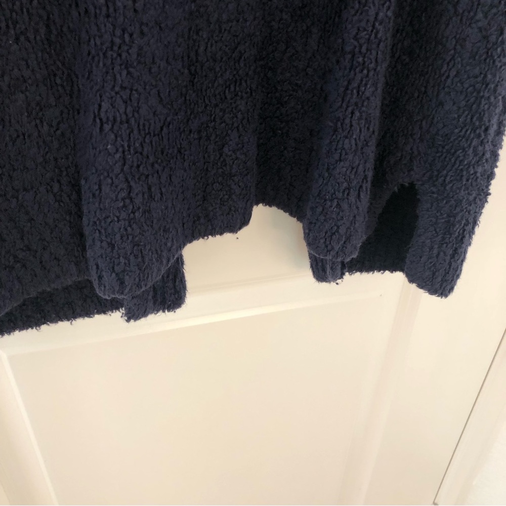 Madewell Teddy Navy Blue Fuzzy Open Front Cardigan XS Relaxed Roomy Oversized - Picture 11 of 14